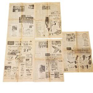 5 Vtg 60's Newspaper Print Advertising SEARS Clothes Tools Appliances Auto